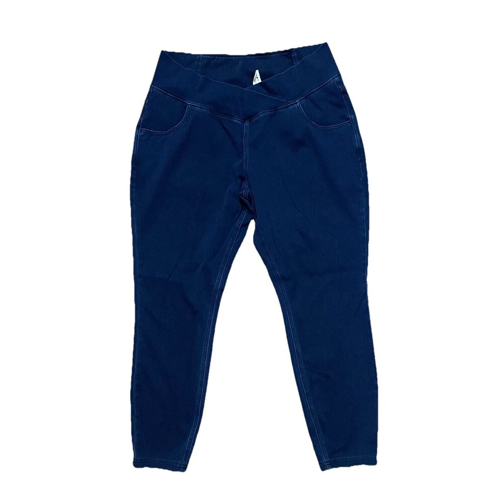 Halara Flex High-Waisted Crossover Pocket Stretchy Denim Leggings 7/8 1X
